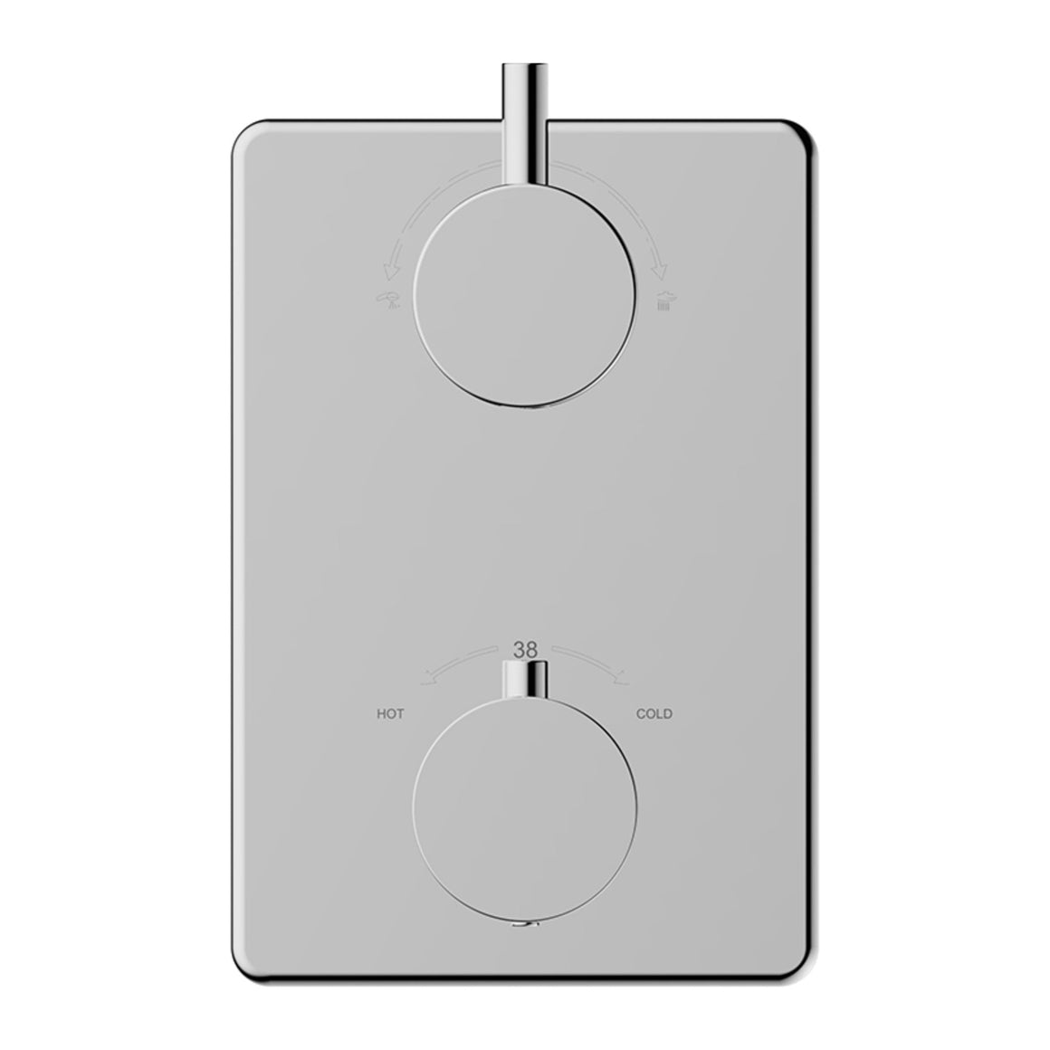 Wiesbaden Caral inbouw regendoucheset thermostatisch 2-weg rechthoekig met Beam hoofddouche, glijstang en 3-standen handdouche Chroom - productfoto