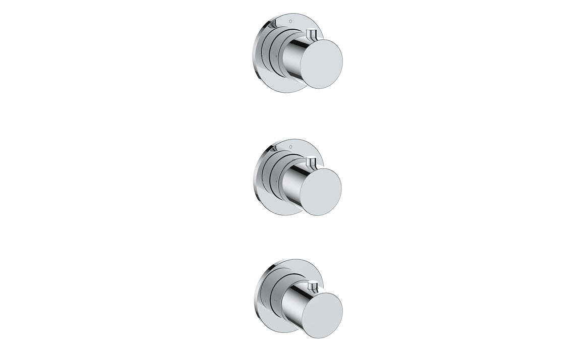 Wiesbaden Caral afbouwdeel thermostatische douchekraan met 2 stopkranen Chroom - productfoto