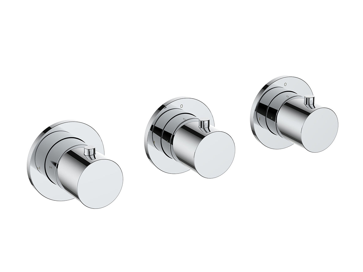 Wiesbaden Caral afbouwdeel thermostatische douchekraan met 2 stopkranen Chroom - productfoto