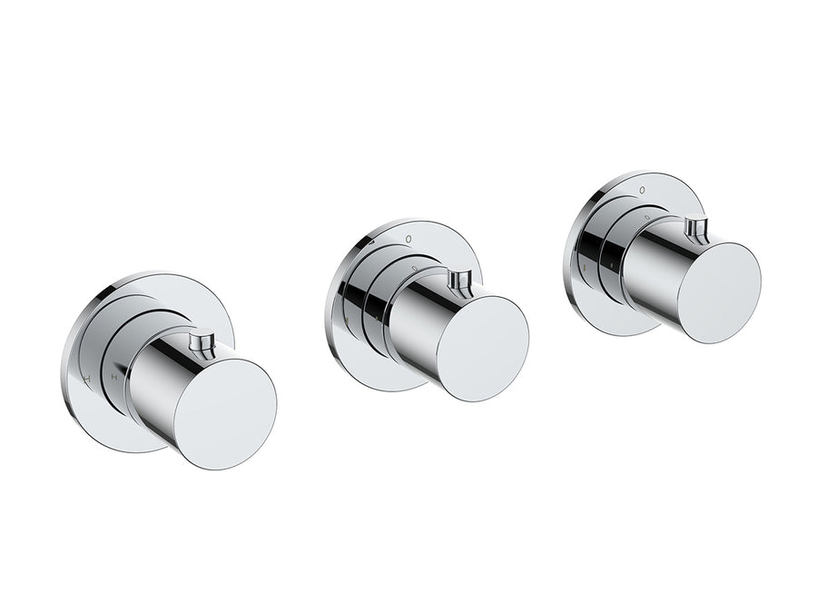 Wiesbaden Caral afbouwdeel thermostatische douchekraan met 2 stopkranen Chroom - productfoto