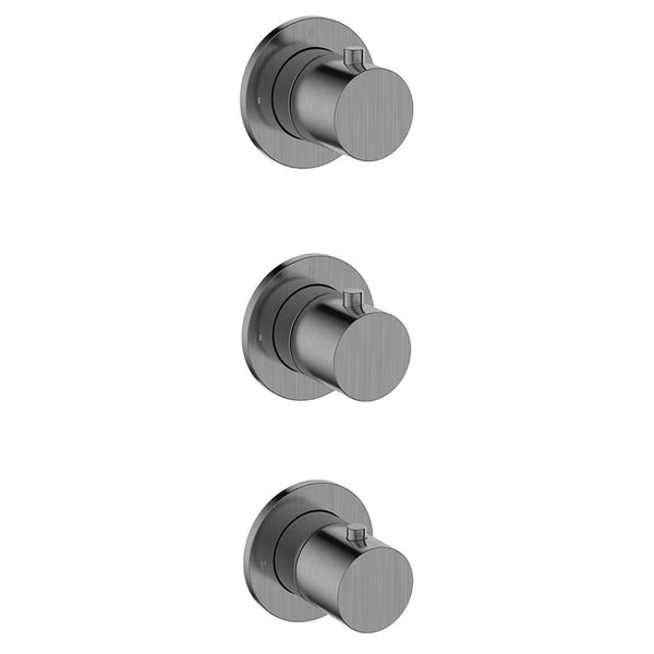 Wiesbaden Caral afbouwdeel thermostatische douchekraan 2 stopkranen PVD