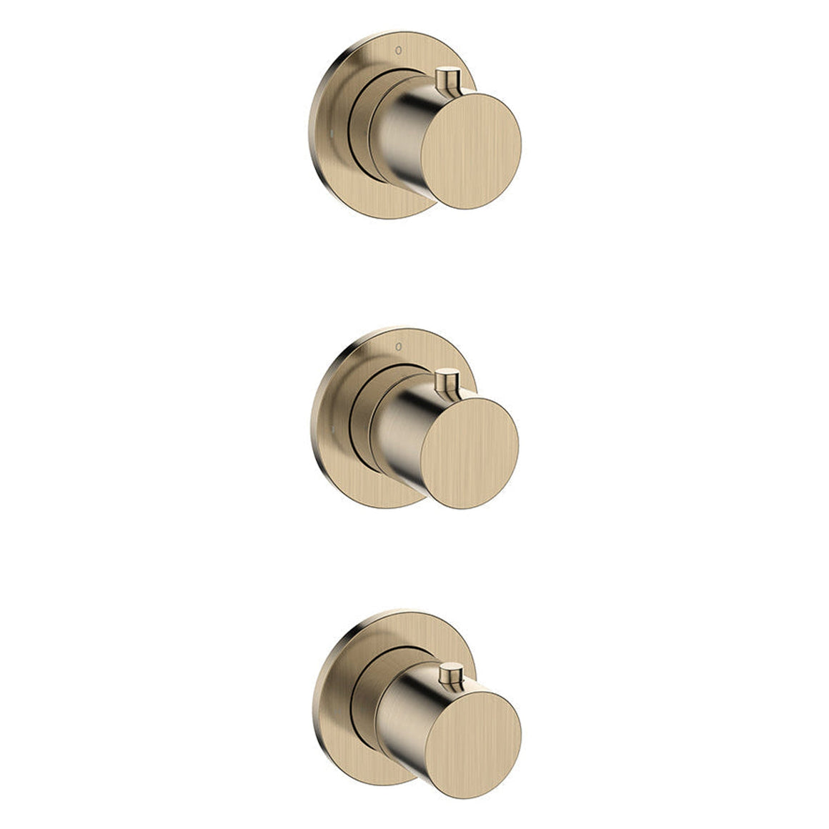 Wiesbaden Caral afbouwdeel thermostatische douchekraan 2 stopkranen PVD Geborsteld messing - productfoto