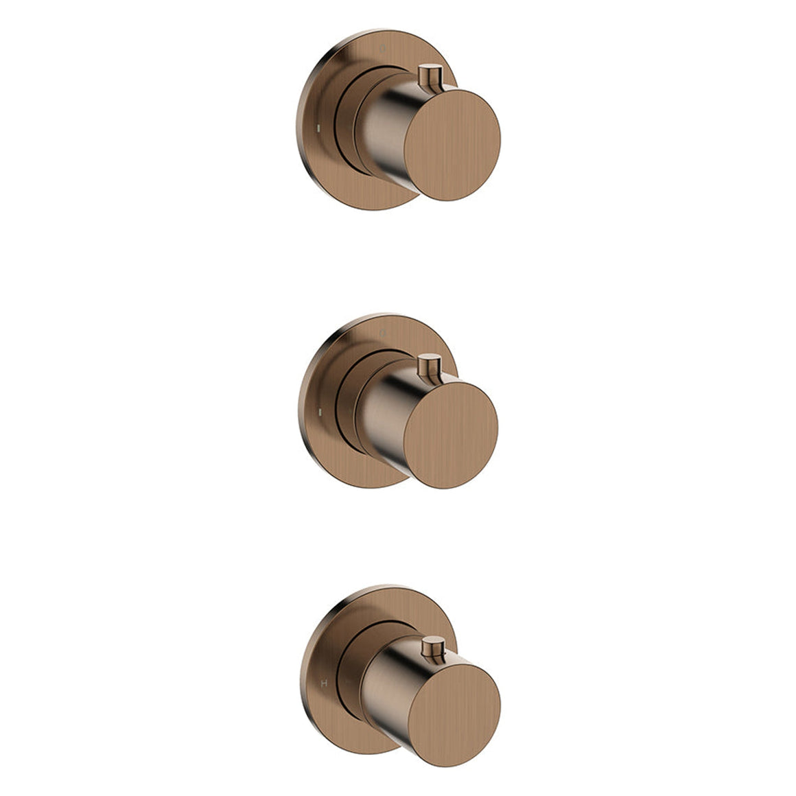 Wiesbaden Caral afbouwdeel thermostatische douchekraan 2 stopkranen brons koper PVD - productfoto