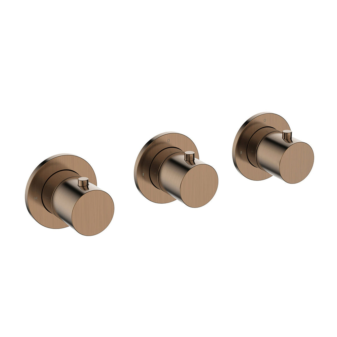 Wiesbaden Caral afbouwdeel thermostatische douchekraan 2 stopkranen brons koper PVD - productfoto