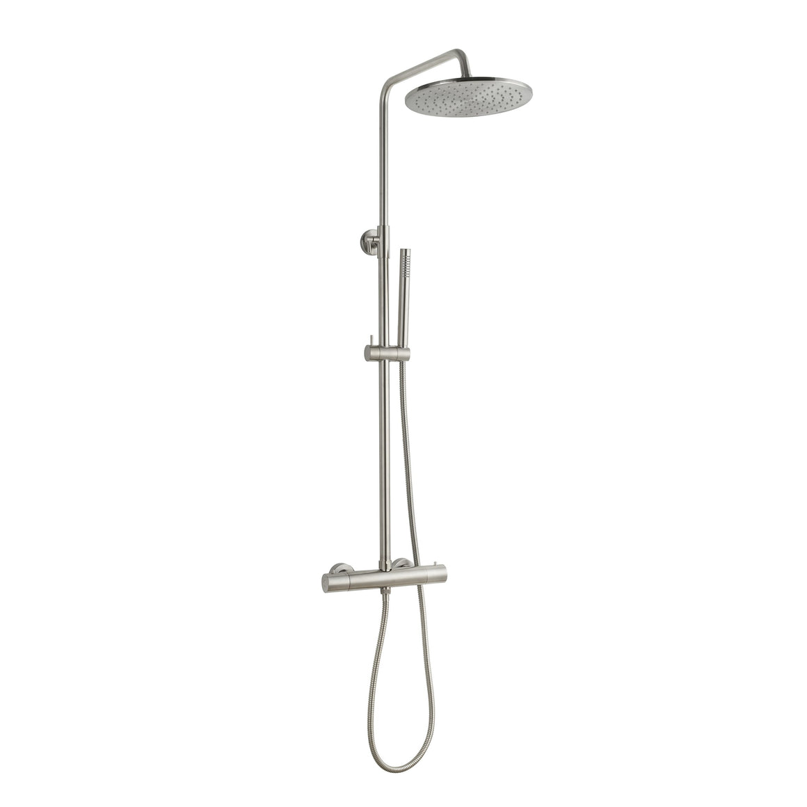 Wiesbaden Caral thermostatische regendoucheset opbouw geborsteld staal PVD - productfoto