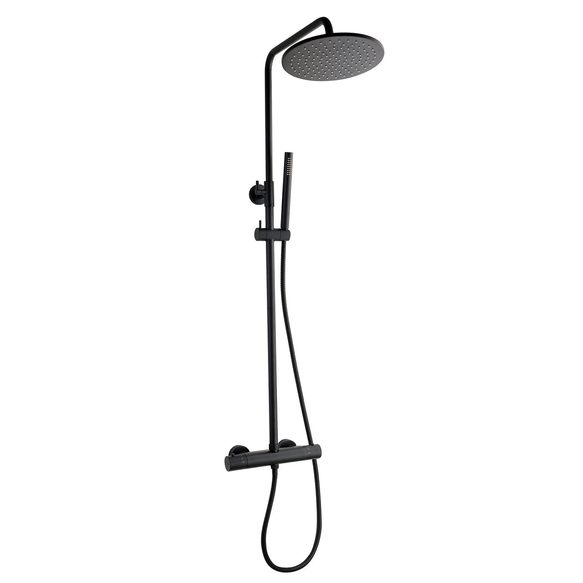 Wiesbaden Caral thermostatische regendoucheset opbouw Mat zwart - productfoto