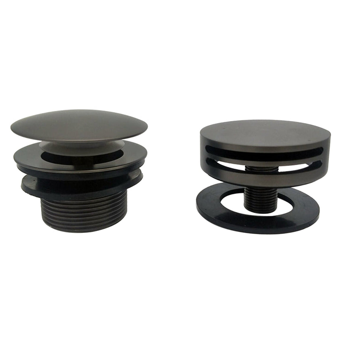 Wiesbaden Caral afbouwdeel rond badafvoer met overloop en vulfunctie Gunmetal - productfoto