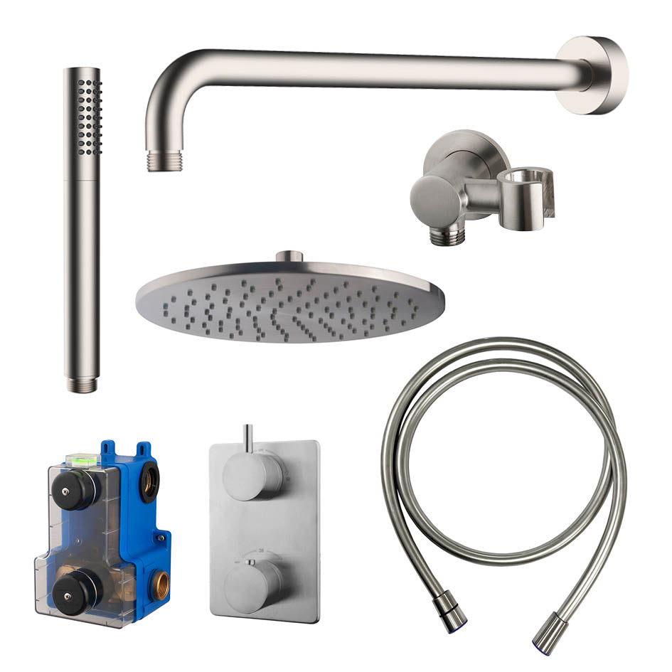 Wiesbaden Caral inbouwthermostaat compleet met hoofddouche en staafhanddouche 25 cm - productfoto