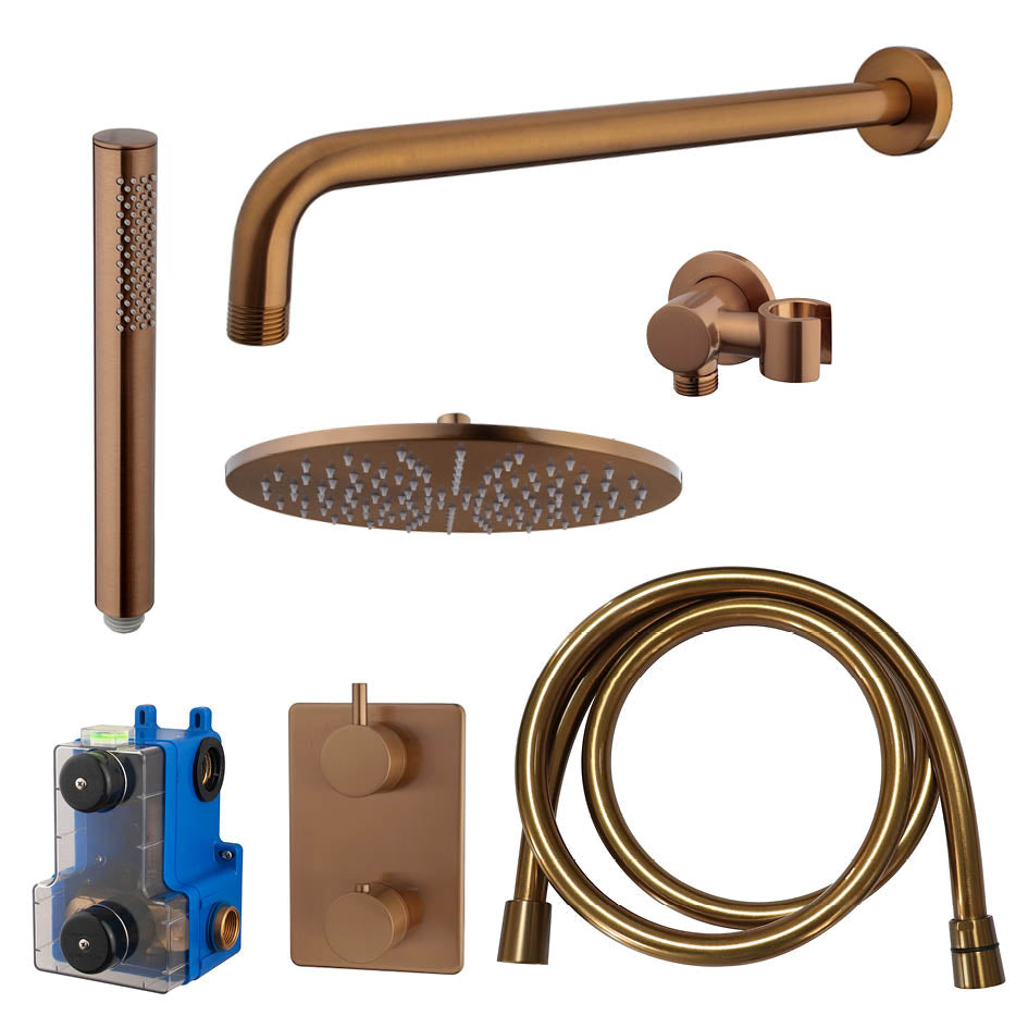 Wiesbaden Caral inbouwthermostaat compleet met hoofddouche en staafhanddouche 25 cm - productfoto