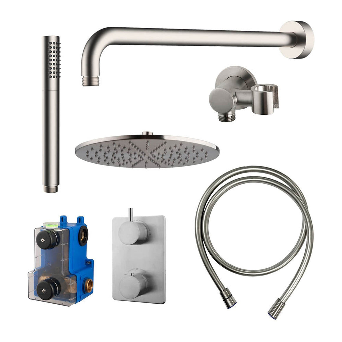 Wiesbaden Caral inbouwthermostaat compleet met hoofddouche en staafhanddouche 30 cm - productfoto