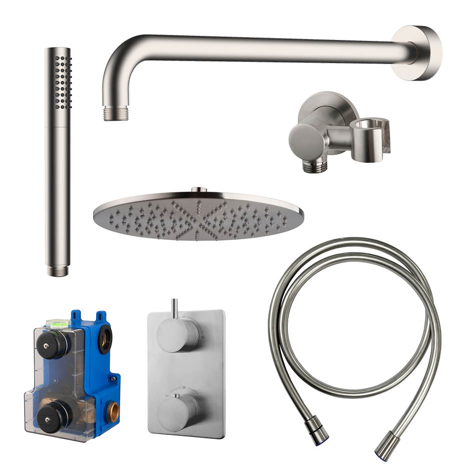 Wiesbaden Caral inbouwthermostaat compleet met hoofddouche en staafhanddouche 30 cm - productfoto