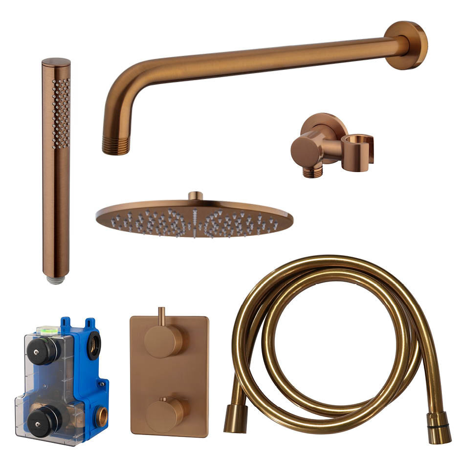 Wiesbaden Caral inbouwthermostaat compleet met hoofddouche en staafhanddouche 30 cm - productfoto