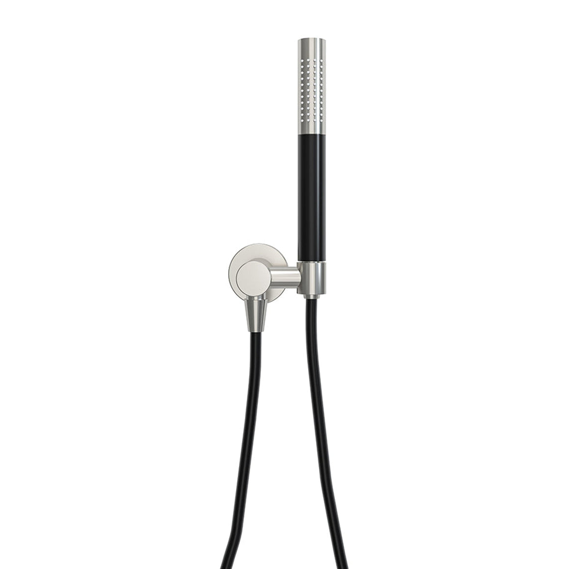 Wiesbaden Wiesbaden UniMatch handdoucheset 1 stand met doucheslang en wandaansluitbocht Geborsteld staal / Mat zwart - productfoto