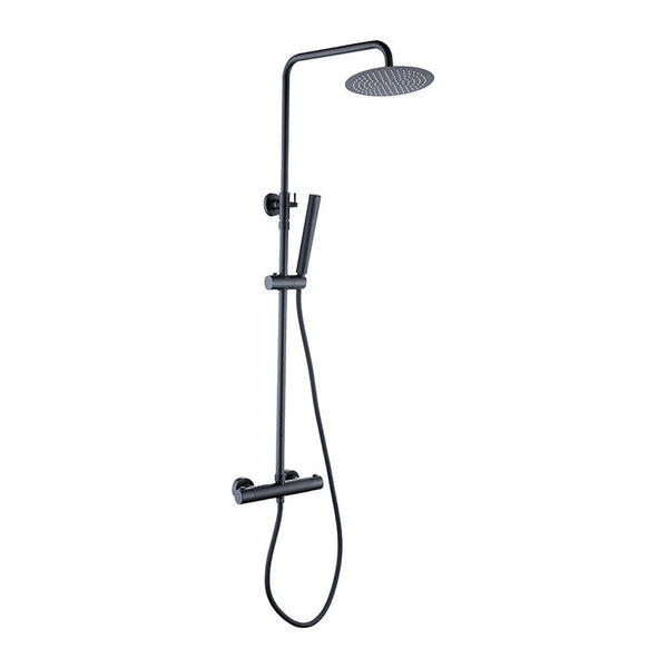 Xellanz Twenty eco thermostatische regendoucheset opbouw rond mat zwart