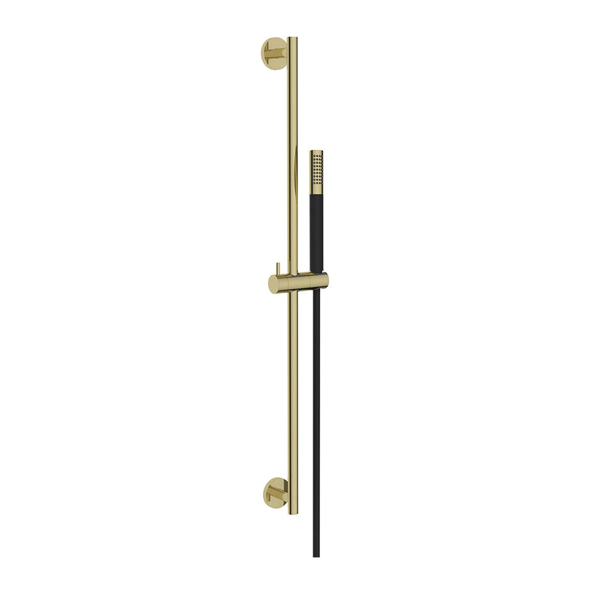 Wiesbaden UniMatch glijstangset met staafhanddouche Geborsteld messing/mat zwart - productfoto