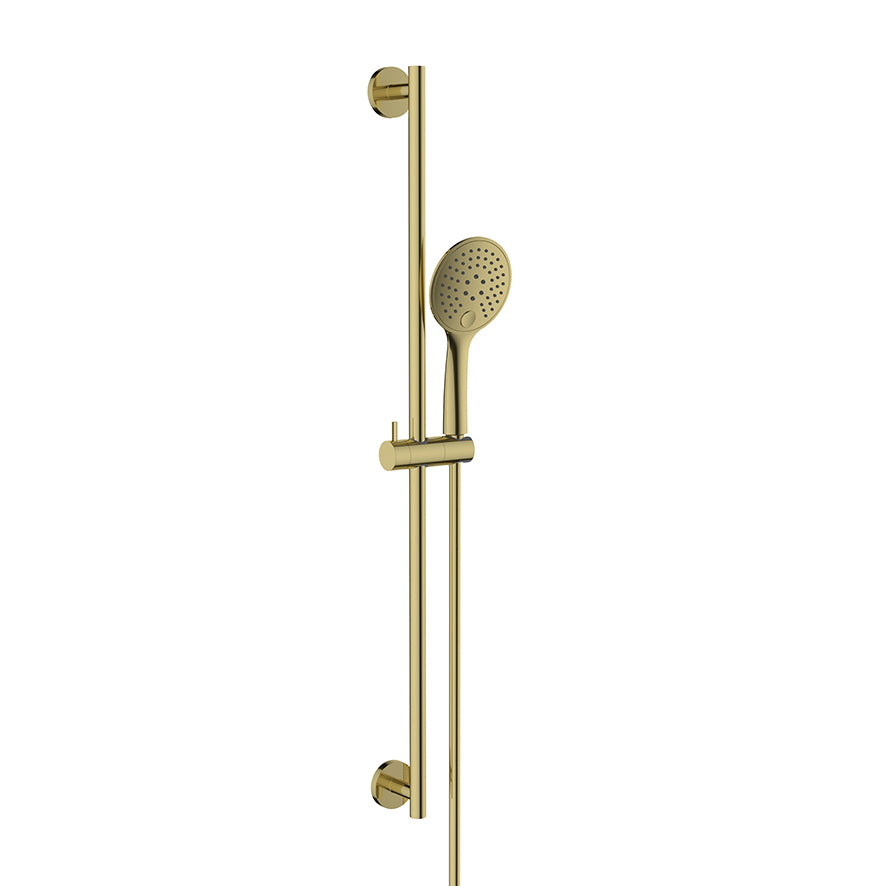 Wiesbaden UniMatch glijstangset met handdouche 3 standen Geborsteld messing - productfoto