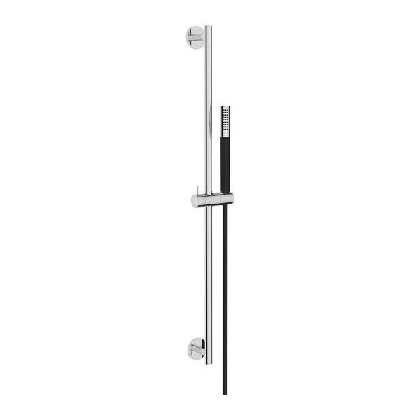 Ensemble de barre de douche Wiesbaden UniMatch avec douchette à main, chrome/noir mat