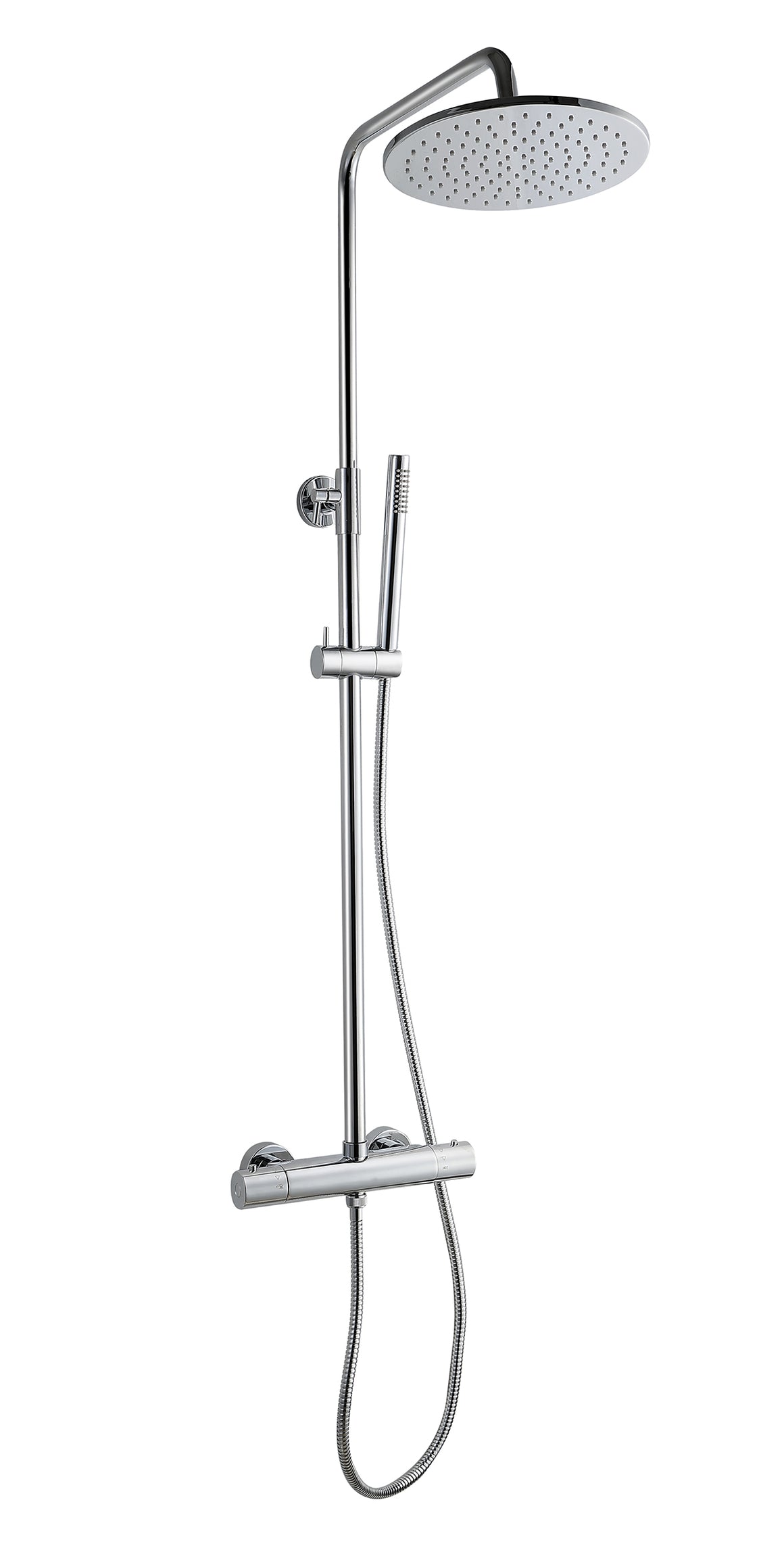 Wiesbaden Caral thermostatische regendoucheset opbouw Chroom - productfoto