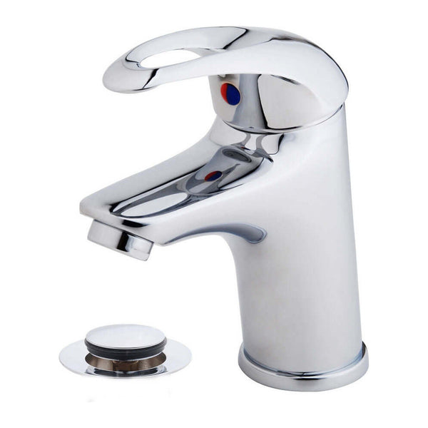 Robinet de lavabo Athos avec vidage à clapet chrome