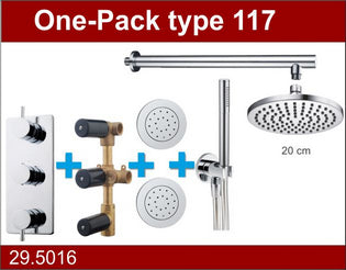 Wiesbaden Wiesbaden one pack inbouwthermostaatset type chr 117 CHR - sfeerbeeld