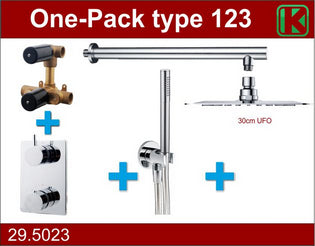 Wiesbaden one-pack inbouwthermostaatset type 123 CHR (30 cm ufo)