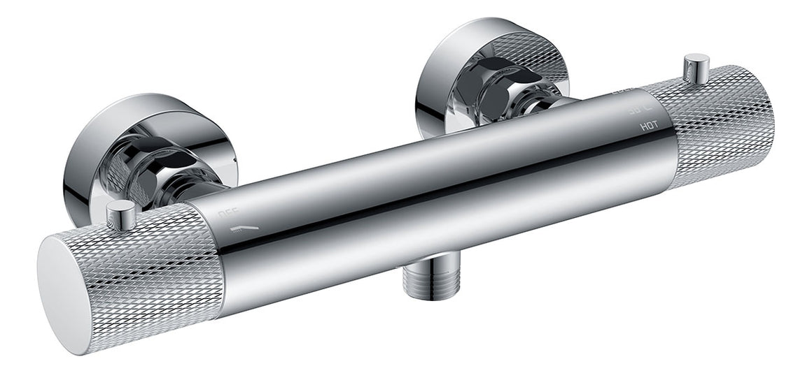 Wiesbaden Ribbd thermostatische douchemengkraan Chroom - productfoto