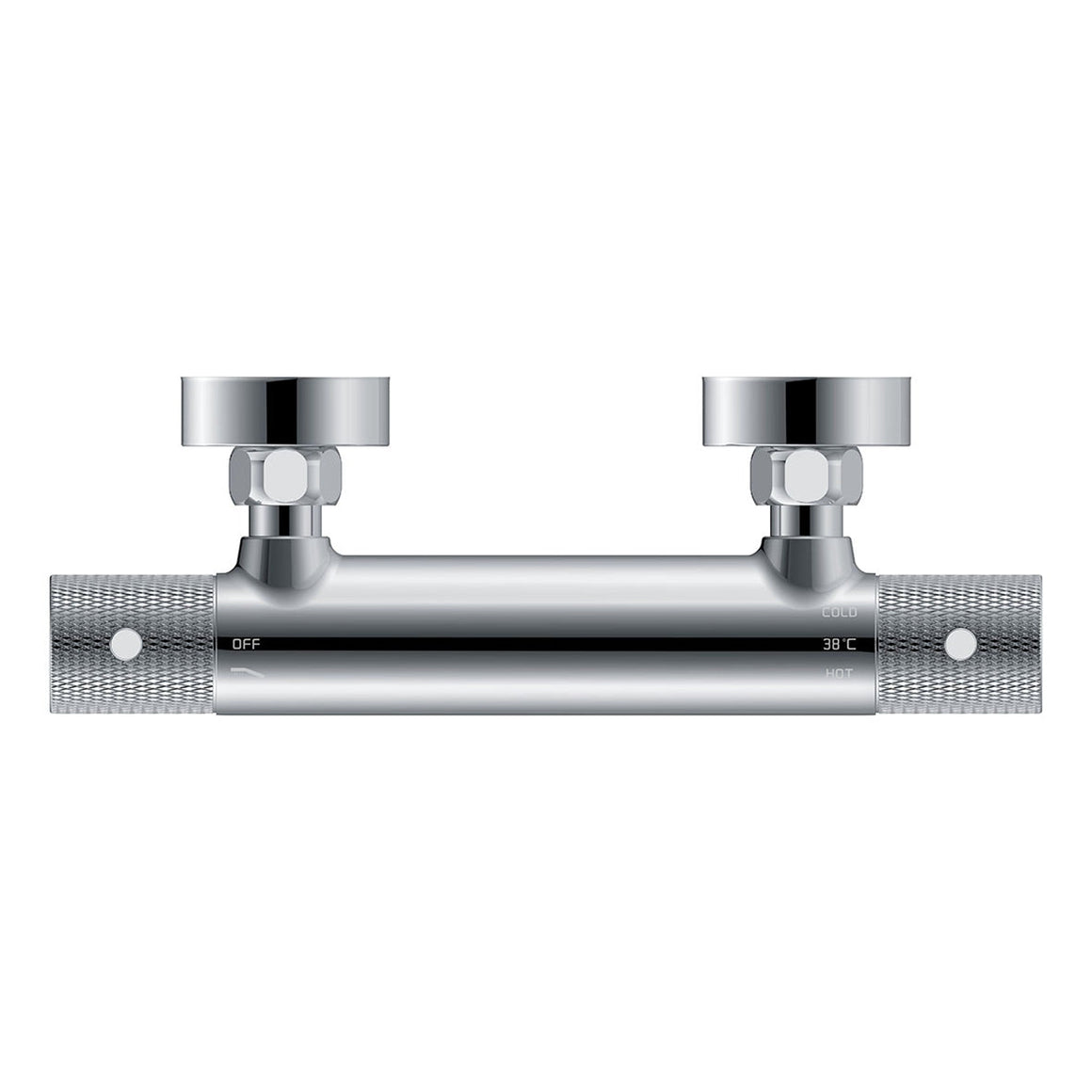 Wiesbaden Ribbd thermostatische douchemengkraan Chroom - productfoto