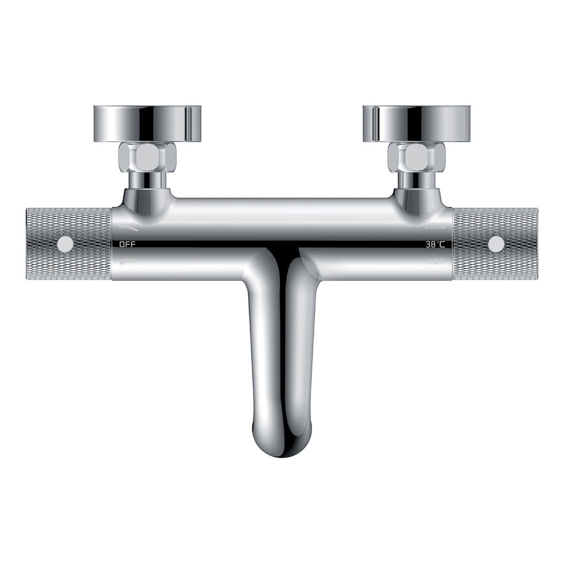 Wiesbaden Ribbd thermostatische badmengkraan Chroom - productfoto