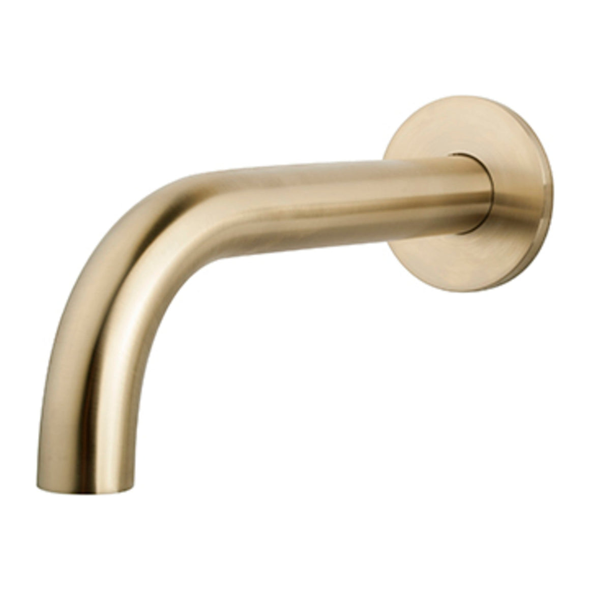 Wiesbaden Caral inbouw badthermostaatset met 2 stopkranen, baduitloop en staafhanddouche Geborsteld messing - productfoto