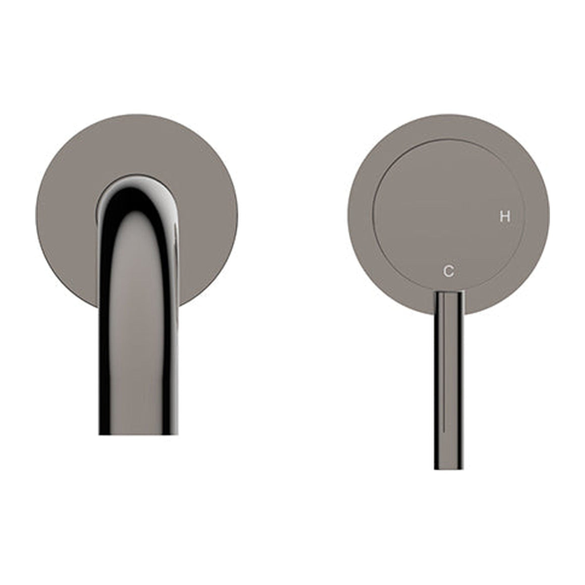 Wiesbaden Caral afbouwdeel eenhendel wastafelkraan met coldstart PVD Gunmetal - productfoto