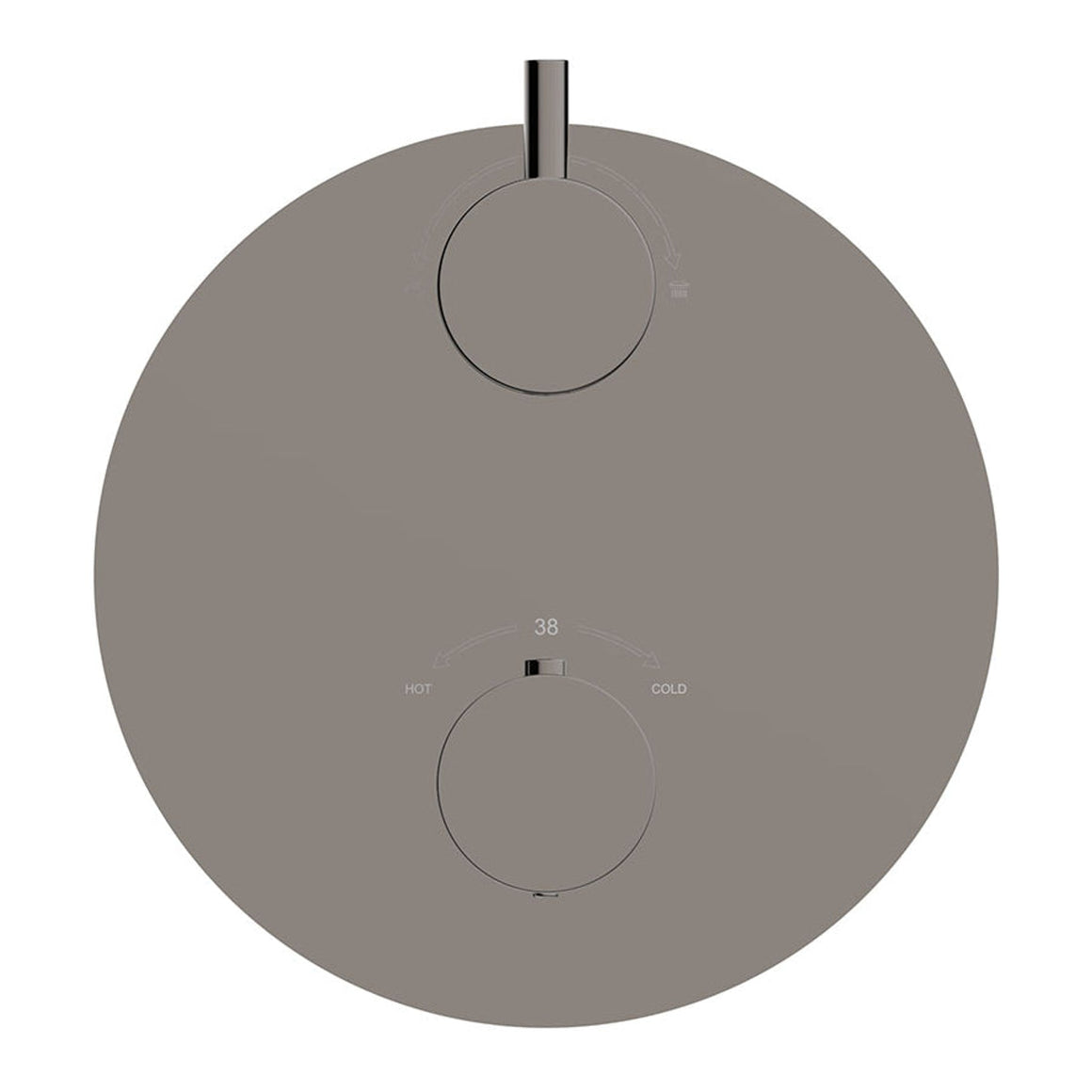 Wiesbaden Caral afbouwdeel rond inbouwthermostaat 2 weg PVD Gunmetal - productfoto