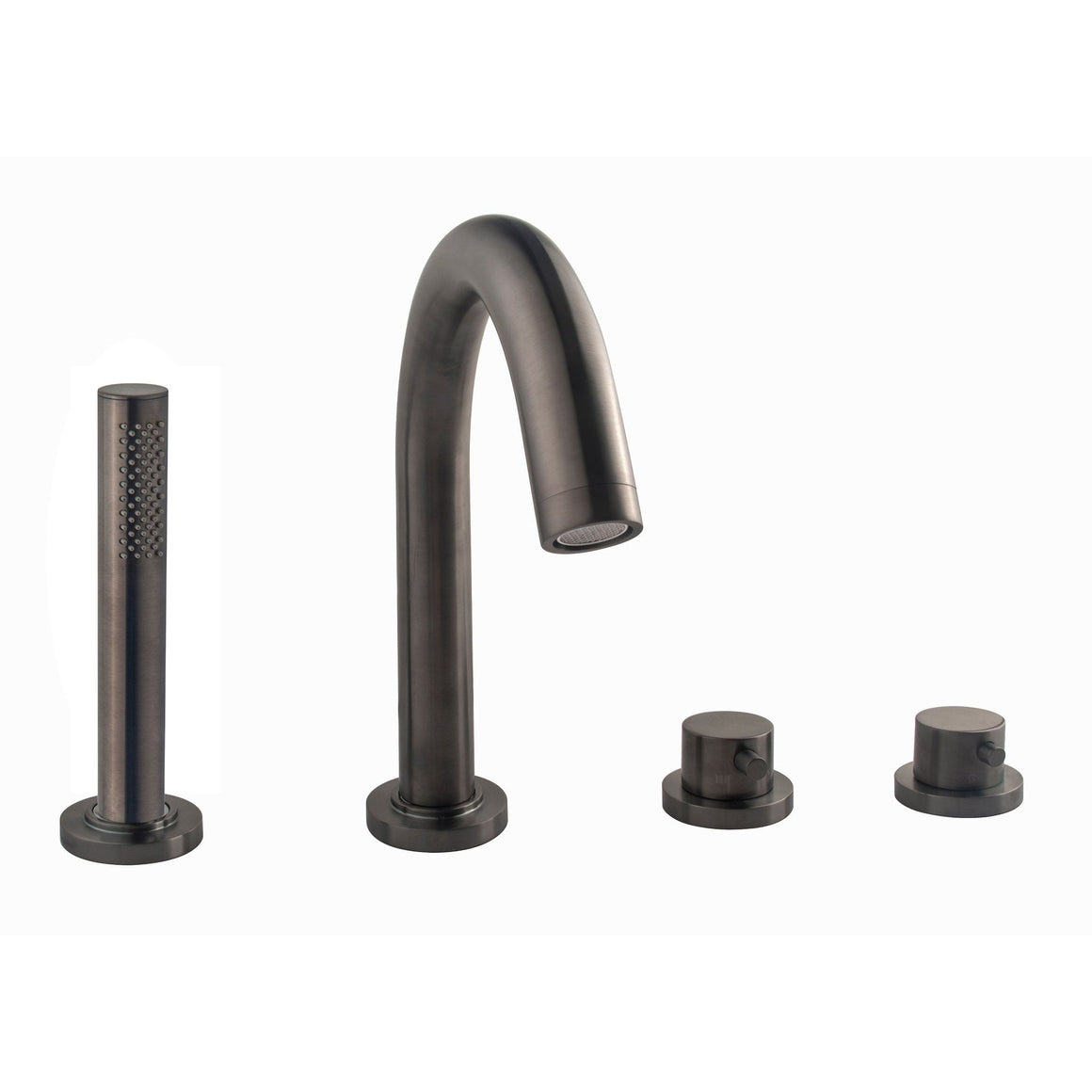 Wiesbaden Caral afbouwdeel badrandthermostaat 4-gats PVD Gunmetal - productfoto