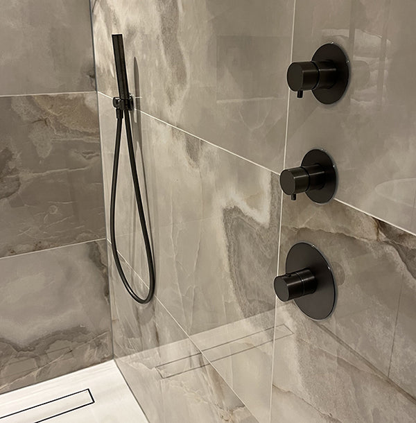 Wiesbaden Dreams afbouwdeel thermostatische douchekraan mat zwart