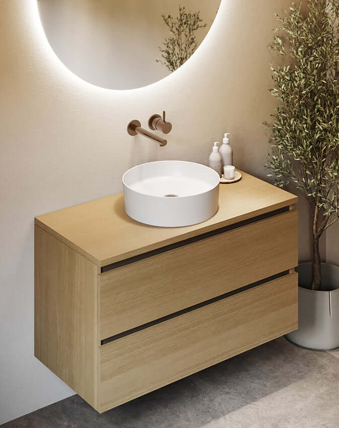 Style wastafelkraan inbouw geborsteld brons koper PVD