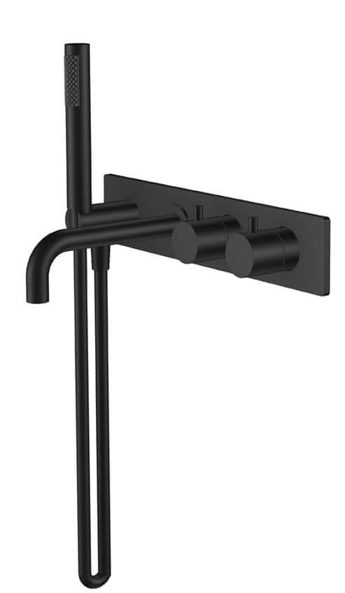 Style thermostat mural encastré mat noir