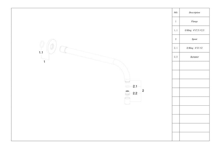 Technische tekening Wiesbaden Slim wanduitloop 25 cm 29.2031