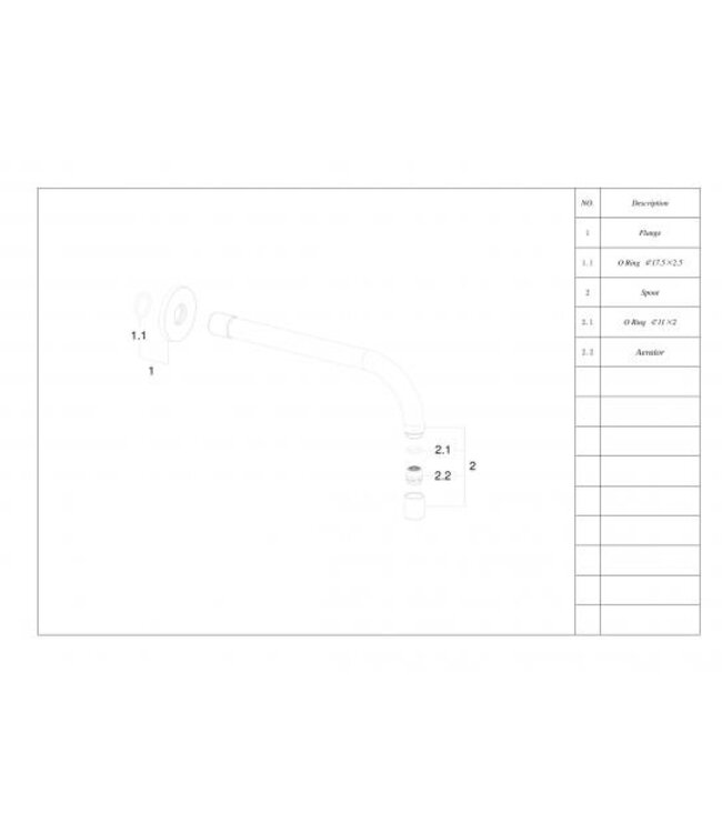Wiesbaden Slim wanduitloop 30 cm mat zwart zijaanzicht 29.2032