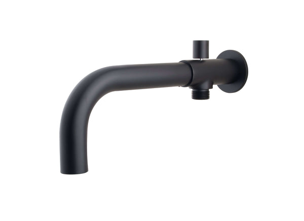 bec de baignoire encastré avec inverseur rond 23cm noir mat