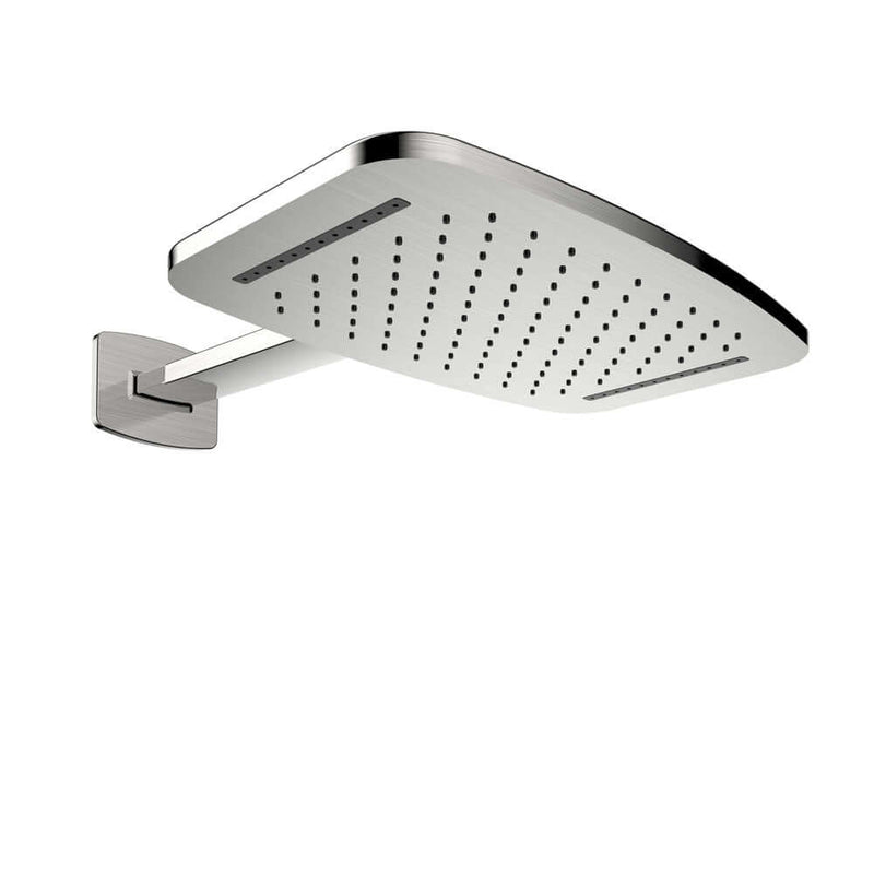 Waterval hoofddouche met doucheram 40 x 25 cm geborsteld staal PVD