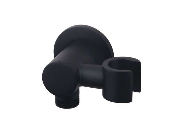 Support de douchette inclinable Wiesbaden avec raccord de douche 1/2" en noir
