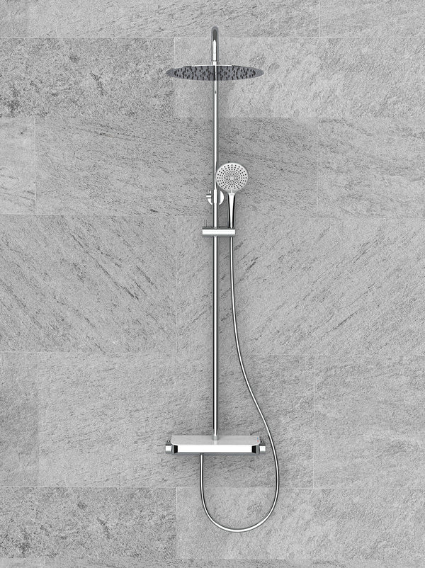 Wiesbaden Tondell Thermostatische Regendoucheset Opbouw met Planchet