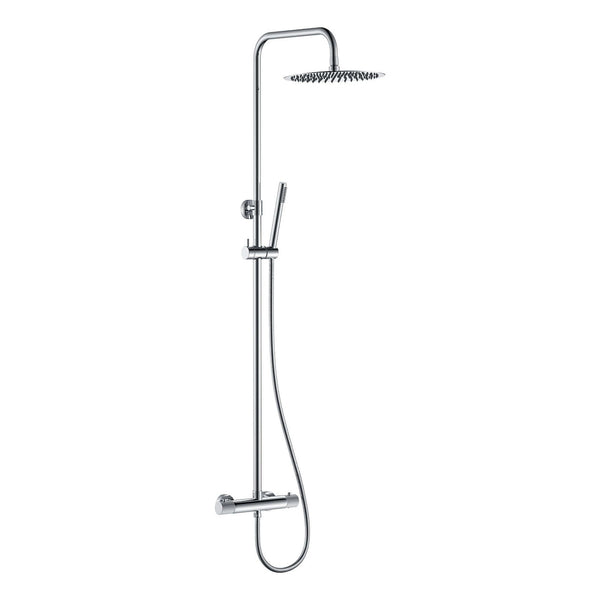 Gerippte thermostatische Regenduschset Aufbau Chrom