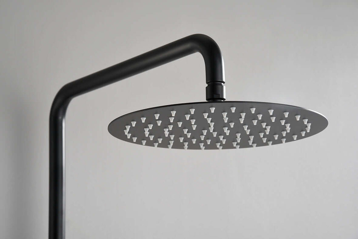 Ribbd thermostatische regendoucheset opbouw mat zwart