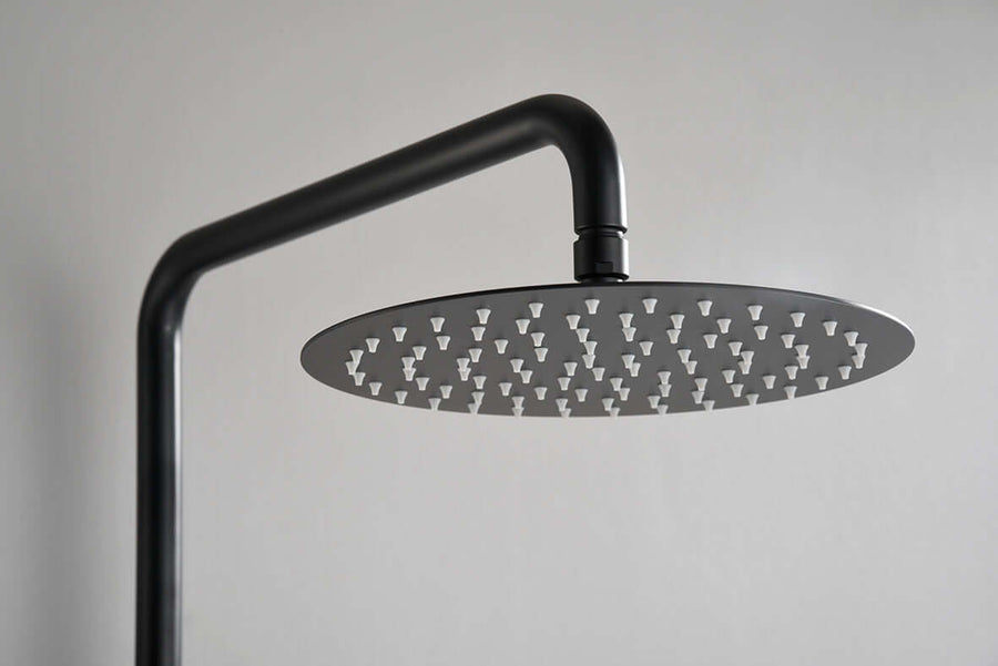 Ribbd thermostatische regendoucheset opbouw mat zwart