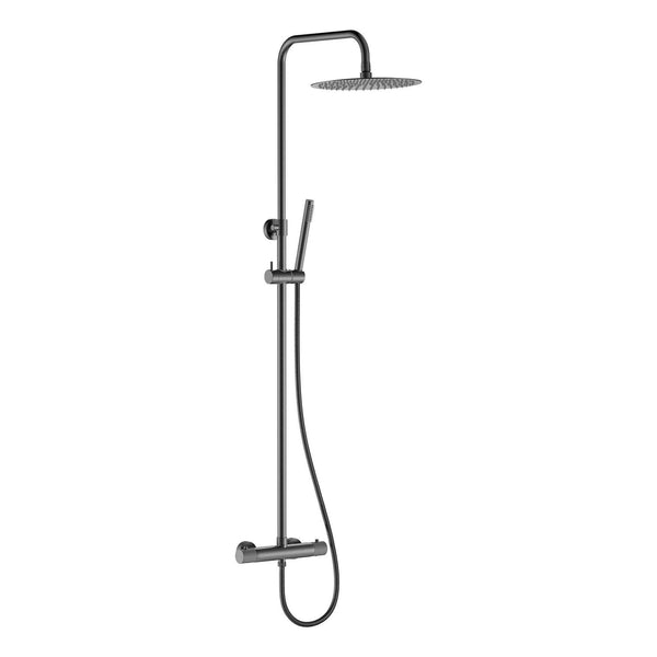 Ribbd thermostatische Regendoucheset Aufbau Gunmetal PVD