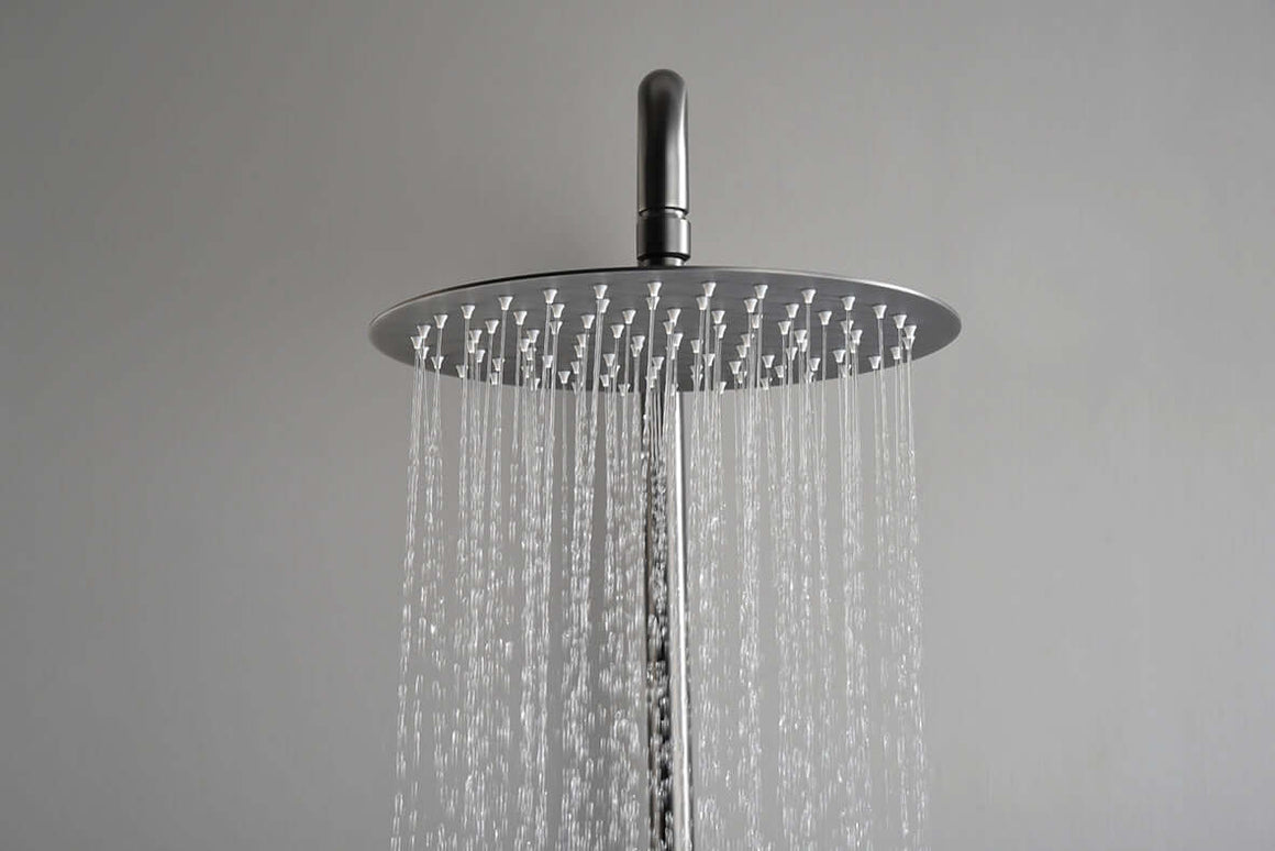 Ribbd thermostatische regendoucheset opbouw gunmetal PVD