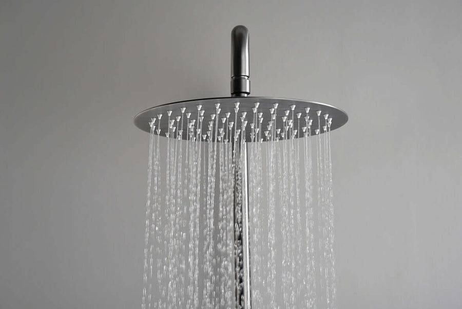 Ribbd thermostatische regendoucheset opbouw gunmetal PVD
