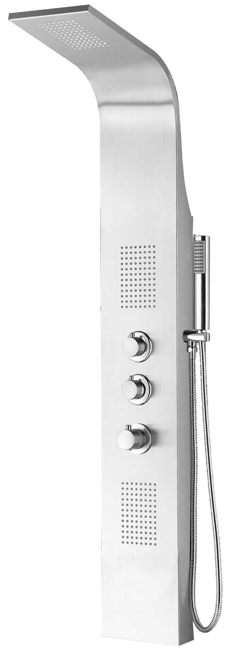 Colonne de douche thermostatique Erie 148x22 cm inox