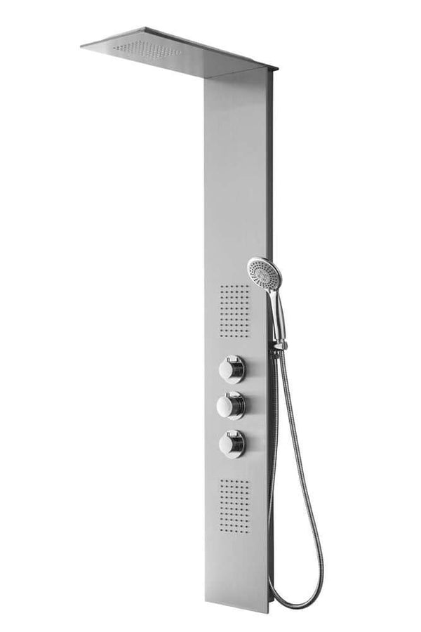 Colonne de douche thermostatique Ontario 150x22 cm en acier inoxydable