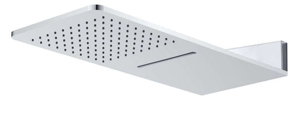 Douchette de tête avec cascade carrée 600 x 25 mm chrome